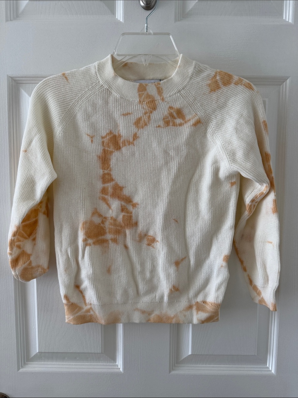 Zara Cream Sweater with Tan Tie-Dye Accents
